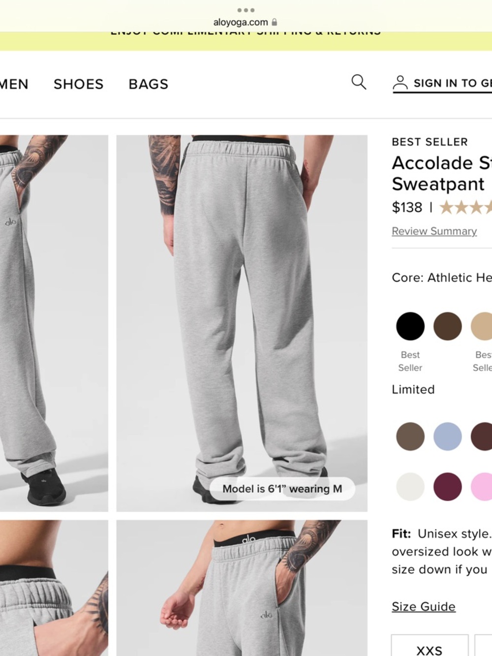 ALO Yoga Men's Accolade Jogger Sweatpants — Heather Gray